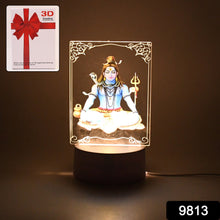 Beautiful 3D Lord Shiva Frame with Soft White Light (1 Pc)