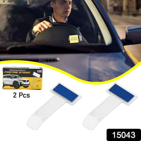 Windscreen cardholder, Fastag Stand, Transparent Ticket Holder Car (2 Pc Set)