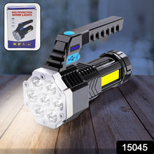 Portable Flashlight / Torch COB 7LED Hand Light USB Rechargeable Light with Side Light (1 Pc)