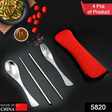 Picnic Dinner Spoon Fork Chopsticks Cutlery Tablewares Set Traveling Spoon Set High Quality Cutlery Set (4 PC / 1 Set )