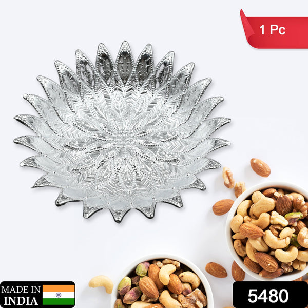 Plastic Silver Finish Serving Tray, Decorative Multipurpose Tray (1 Pc)
