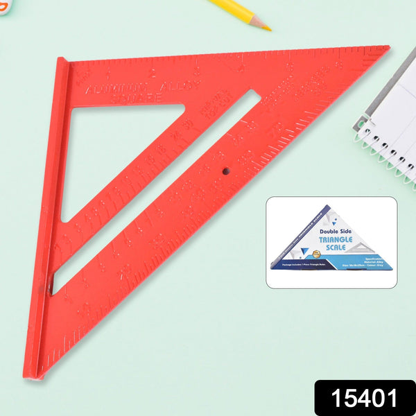 Double Side Scale Triangle / Ruler Measurement Hand Tool (1 Pc / Red)
