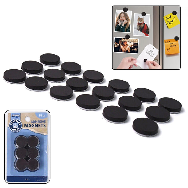 Magnets with Adhesive Backing Magnetic Tape Magnet Strips (18 Pcs Set)