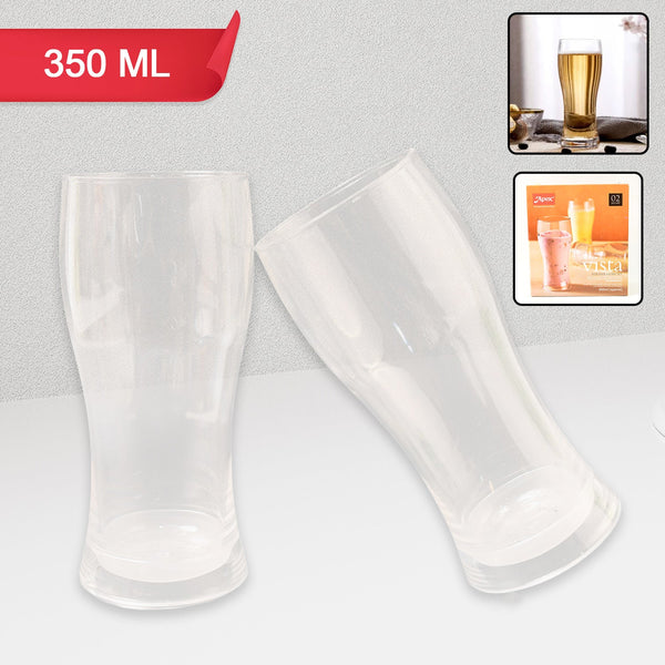 Apex Vista Unbreakable Pitcher Glass Set – 350 ML (Approx) | 2-Piece