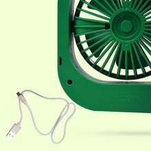 Portable USB Fan - Rechargeable, 2-Speed 180° Rotating Quiet Personal Fan for Travel, Car, and Outdoors (Battery Not Included)