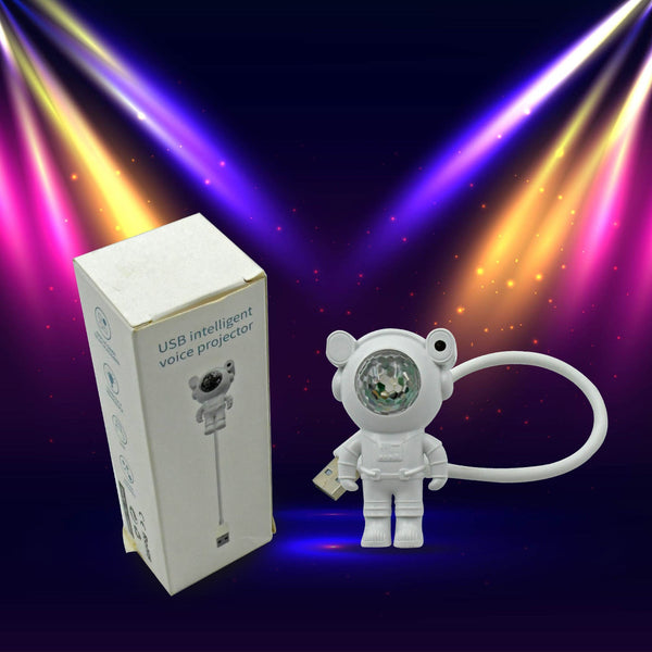 USB Intelligent Voice Projector Astro Night Light Projector, Galaxy Light Star Projector, Cartoon Light, LED Light, Desk Lamp, Mini Night Light, Cartoon Reading Lamp, USB Port for Kids Room Adults Bedroom Party Gaming Room