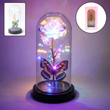 LED Light-Up Eternal Rose with Butterfly in Transparent Dome (1 Pc / Battery not Included)