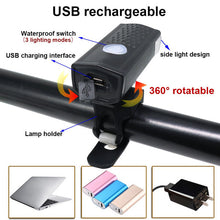USB Rechargeable 400 Lumen Bicycle Front Headlight Cycle Light Set