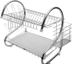 STAINLESS STEEL RECTANGLE DISH DRAINER RACK / BASKET WITH DRIP TRAY