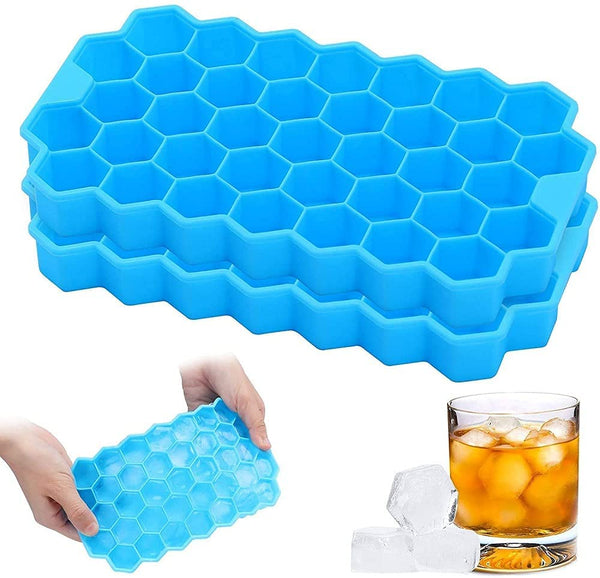 Flexible Silicone Ice Cube Tray, 37 Small Cubes , Fridge Use