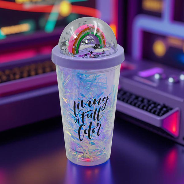 Sipper Bottle with Straw, LED Glow Light for Kids/Tumbler with Straw/Vacuum Flask/Sipper Plastic Tumbler/Sipper Bottle with Straw (Pack of 1)