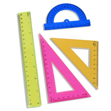 4-Piece Geometry Set, Triangle Ruler Protractor Straight Ruler