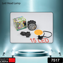 Head Lamp 15 Led Long Range Rechargeable Lamp Use For Camping, Hiking