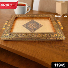 Premium Antique-Style Rajwadi Decorative Serving Tray – 40x26 cm