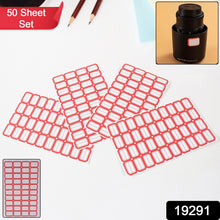 Multipurpose Blank Label Sticker Sheets Red Border Self-Adhesive Writable Stickers for Bottles (50 Sheet)