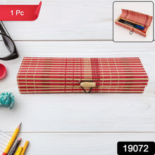 Multi-Purpose Handcrafted Bamboo Mat Style Pen Pencil & Makeup Box (1 Pc)