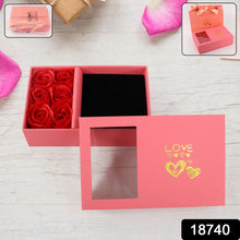 Jewellery Gift Box with Lids & Roses Packaging Box with 6 Roses (1 Set)