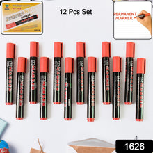 Premium Permanent Red Marker Pen Set (12 Pcs Set)