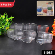 6pc Transparent Diamond Medium Serving Glass Set, Glass Set for Water, Juice etc