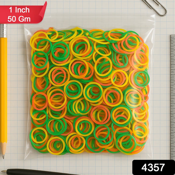 Rubber Band For Office/Home and Kitchen Accessories Item Products, Elastic Rubber Bands, Flexible Reusable Nylon Elastic Unbreakable, For Stationery, School Multicolor (1 Inch, 50 GM), Hair accessories