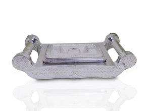 Multipurpose 4 Section Royal Design Silver Storage / Gift Box