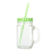 Drinking Cup / Glass / Mug Mason Jar with Handle & Straw