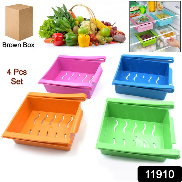 Adjustable Refrigerator Storage Organizer Drawers (4 Pc)