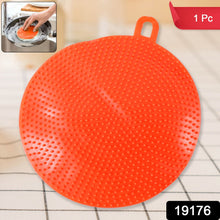 Red Silicone Dish Scrubber Sponge Mildew Free, Non Stick, Heat Resistant