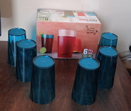 Premium 300ml Transparent Glass Set for Water, Juice & Cocktails (Set of 6)