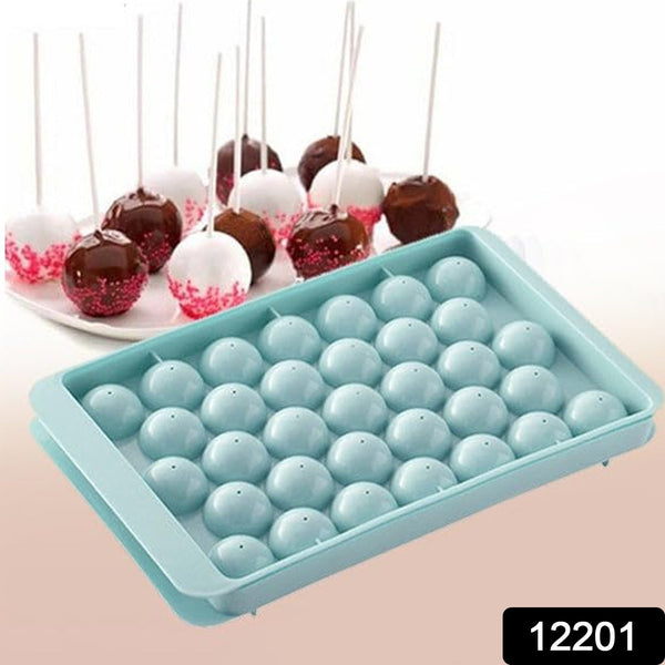 Plastic Round Reusable Ice Cube Ice Ball Mold / Lolli Candy Maker 33 Moulds (16.5×10 Cm / 1 Pc)