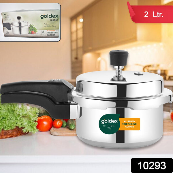 Aluminium Unique Goldex Pressure Cookers With Outer Lid (2 Litres / 5-Year warranty, ISI Number :- 2347, BIS Number :- CM/L -7600164310