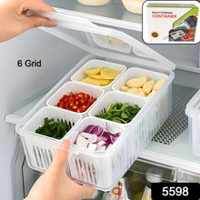Fridge Storage Box – Freezer & Kitchen Organizer for Vegetables & Food (1 Pc) 6 Grid Color Box