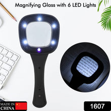 Handheld LED Magnifying Glass – 6 Lighted Magnifier for Reading & Inspection