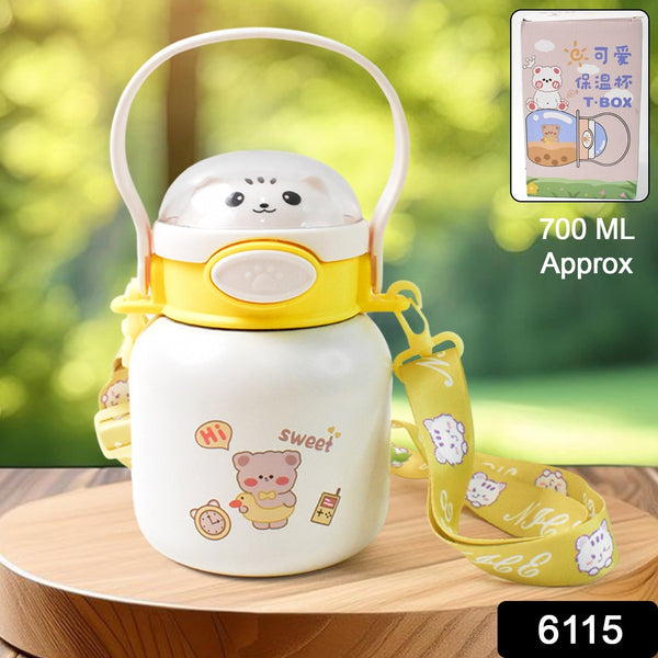 Stainless Steel Kltten / Bottle Vacuum Insulated Cup With Handle & Strap (700 ML)