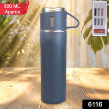 Stainless Steel Double Wall Insulated Flask Bottle With Cup (500ml Approx)
