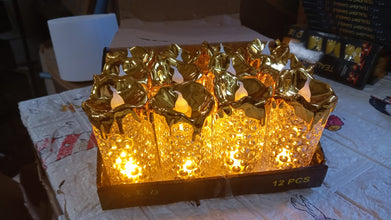 Gold LED Flameless Candles for Decor & Gifting (12 Pc MOQ)