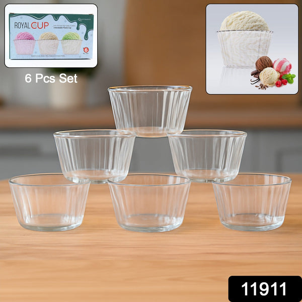 Premium Transparent Plastic Dessert Bowl Set – 6 Pieces