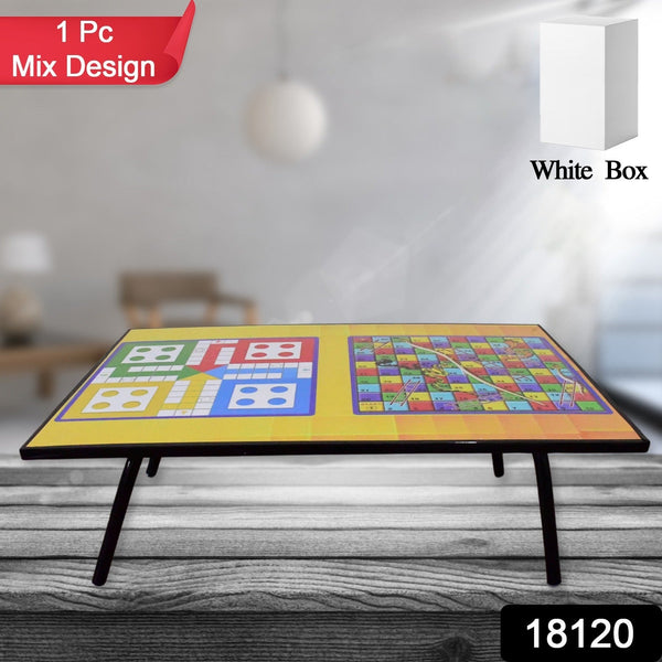 Foldable Multipurpose Mix Design Games Table Board || Bed Study Table (48 × 28 Cm / 1 Pc)