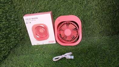 Portable USB Fan - Rechargeable, 2-Speed 180° Rotating Quiet Personal Fan for Travel, Car, and Outdoors (Battery Not Included)