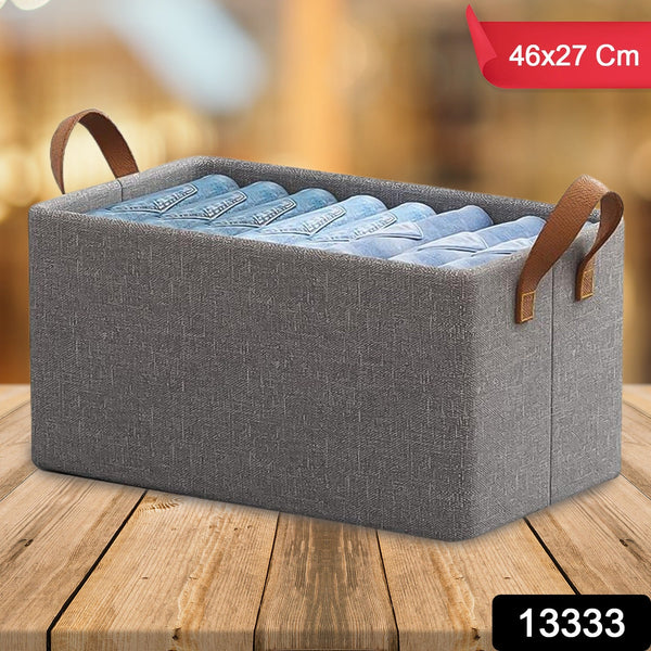 Cloth storage baskets, closet storage bins, Canvas Fabric Storage Basket for shelves, basket organizers for shelf, storage bins for clothes (48×27 Cm)