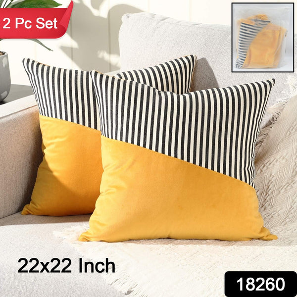 Decorative Pillow Covers Cushion Cases Soft Cotton (22 × 22 Inch / 1 Pair / 2 Pc)
