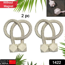 Non-Magnetic Curtain Tiebacks: Decorative Pearl Design (2 Pc, (Without Magnet Buckle)