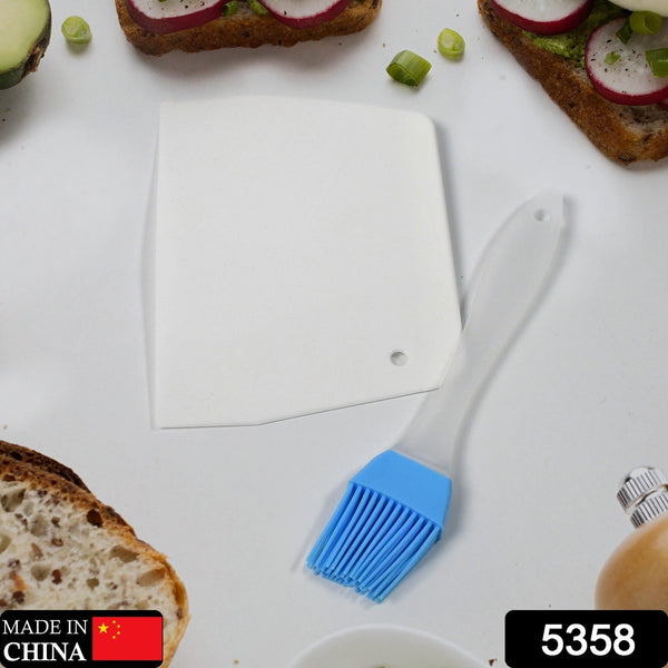 Silicone Spatula Brush And Cake Scraper For Cake Mixer, Decorating, Cooking, Baking and Glazing ( Set of 2pc )