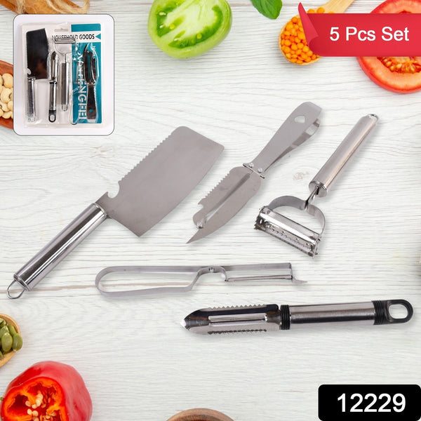 Multifunctional peeler, grater, fruit peeler, kitchen household gadget set (5 Pc Set)