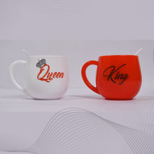 King & Queen Printed Couple Matching Coffee / Tea Plastic Coffee Mug (300ml Set of 2)