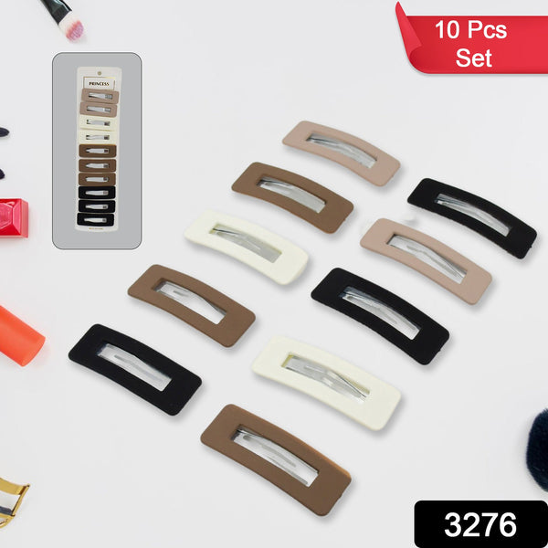 Miss Beauty 10pcs Cute Matte Multicolour & Design Hair Clip Set, Hair accessories