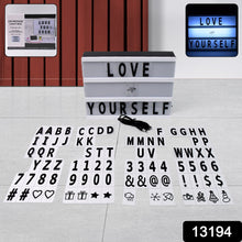 Black Mini A6 Magnetic Cinematic Light Box with 82 Characters and 10 Emojis (1 Set)