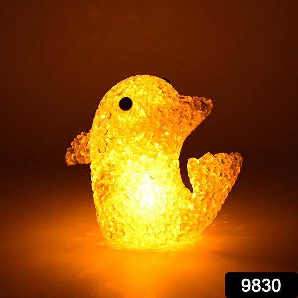 Dolphin Shape Crystal LED Night Light Lamp – Cute Glowing Animal Decorative Light (1 Pc)