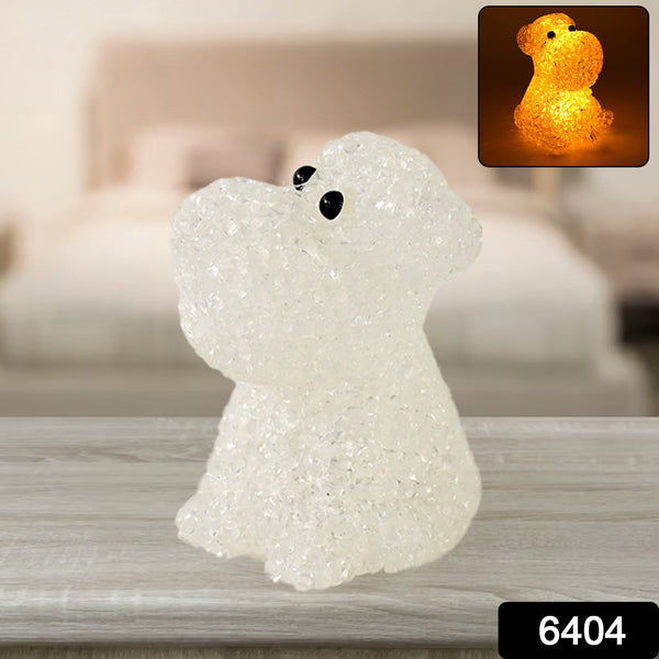 Dog Shape Crystal LED Night Light Lamp – Cute Glowing Animal Decorative Light (1 Pc)