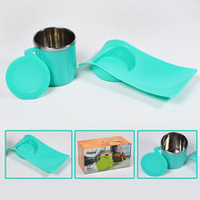 Snack Tray with 350ml Steel Cup for Kids & Home Use
